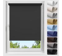 Allesin Store Enrouleur Occultant Thermique sans Perçage Rideau Occultant Opaque Isolant, Montage Simple pour Fenêtre ou Porte 40l x 200L cm (LXL) Noir