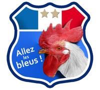 Allez Les Bleus Deux Étoiles ! - 5x5cm - Sticker/Autocollant