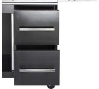 All'Grill ALL'GRILL Système de tiroirs à droite p. Modular CHEF L -black- 2 tiroirs chacun 36,5 x 28,5 x 48 cm incl. poignée et Soft Close (dimensions extérieures)