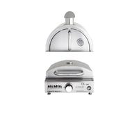 Allgrill MULTI-KULTI Set 2 avec sécurité d'allumage - Gril à gaz + hotte à pizza en inox avec cheminée