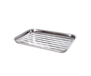 Allgrill Barquette en acier inoxydable 34 x 24 x 2,5 cm pour éviter les feux de graisse