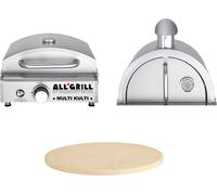 Allgrill MULTI-KULTI Set 3 avec sécurité d'allumage - gril à gaz + hotte à pizza + pierre à pizza Ø 31 cm
