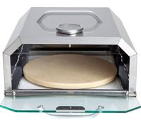 Allgrill Pizzaboxx carré en acier inoxydable Embout à pizza pour grills à gaz avec plaque de cuisson latérale
