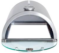 Allgrill Pizzaboxx rond en acier inoxydable Embout à pizza pour grills à gaz avec plaque de cuisson latérale
