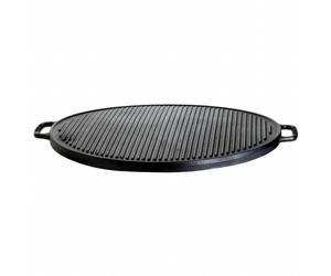 All'Grill plaque de cuisson en fonte, robuste, réversible, ronde, noire, 30cm, 36cm, 3cm
