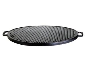 All'Grill plaque de cuisson en fonte, robuste, réversible, ronde, noire, 41cm