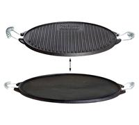 All'Grill plaque de gril en fonte Light avec poignées en acier inoxydable 25cm rond noir