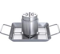 Allgrill Porte-poulet pour gril en acier inoxydable avec boîte 27 x 18,5 x 2,5 cm Rôtissoire à poulet