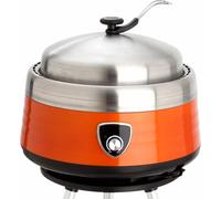 All'Grill Vulcano Barbecue au charbon de bois multifonctionnel avec 2 grilles, une hotte et un sac de transport - Orange