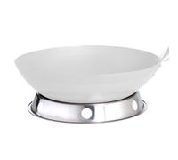 Paella World anneau de support en acier inoxydable pour les poêles wok Paella World acier avec poignée en bois