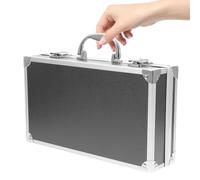 Alliage D’Aluminium Boîte à Outils Noir Élégante Multifonction | Étui de Transport, Rangement Polyvalent pour Instruments et Papeterie, Mousse Protectrice, Vitrines et Salons