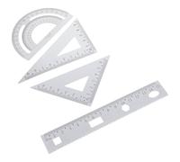 Alliage D'aluminium Ensemble de Règles de Géométrie | Règle Droite, Plaque Triangulaire et Demi-arche, Format Compact Argenté, pour École, Artistes et Designers