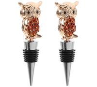 Alliage de Zinc Bouchon de Vin Hibou 2 Pièces | Fermeture Hermétique, Préserve Arômes et Goût, pour Bouteilles de Vin en Verre, Fêtes de Fin D'année