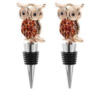 Alliage de Zinc Bouchon de Vin Hibou 2 Pièces | Motif Animal Unique, Usage pour Fêtes de Fin D'année, Préserve Arôme et Goût, Facile à Utiliser