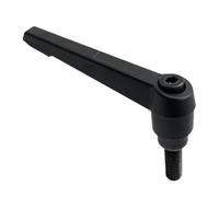 Alliage de zinc, poignée de levier de serrage en acier inoxydable 1 pièces | Scénario d'utilisation M5-M10 : tours, travail du bois, emballage, impression, machines.(Black Colour,M6X32)