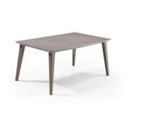 Allibert Table à manger Lima 160 rectangulaire 157 x 98 x 74 cm 6 personnes en résine cappuccino