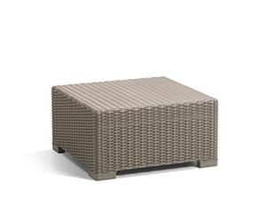 Allibert by Keter California Table d'appoint en plastique pour jardin, terrasse et balcon, ronde, aspect rotin, carrée, cappuccino, 68 x 68 x 35 cm
