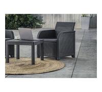 Fauteuil de jardin avec coussin - en résine - Allibert by KETER - SanRemo - Gris graphite