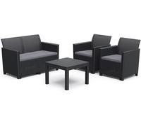 Allibert CLAIRE Ensemble canapé 2 places - graphite