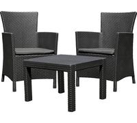 Allibert Ensemble de meubles de balcon et de jardin Rosario, y compris coussins d'assise, couleur graphite
