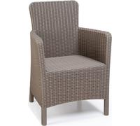 Allibert fauteuil en rotin Trenton + coussin, couleur cappuccino