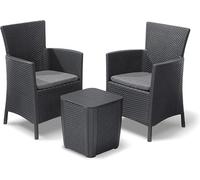 Allibert Iowa Balcony Set de Balcon, Graphite/Gris Froid (polycoton coussin)