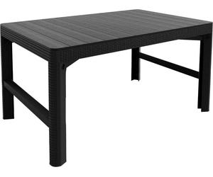 ALLIBERT LYON RATTAN Table de jardin, 116 x 71x 40/65 cm, graphite 17205429