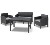 ALLIBERT ORLANDO + LYON TABLE Ensemble de salon, graphite/gris 17204944