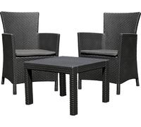 Allibert Ensemble de meubles de balcon et de jardin Rosario, y compris coussins d'assise, couleur graphite