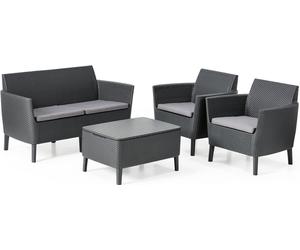 Allibert Salemo Ensemble de salon, couleur Graphite