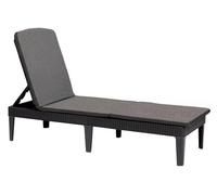 Allibert sunlounger Chaise longue Jaipur avec revêtement, couleur graphite/gris
