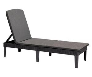 Allibert sunlounger Chaise longue Jaipur avec revêtement, couleur graphite/gris