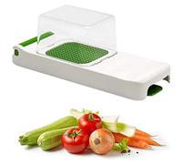 ALLIGATOR 3079 - Hachoir Multifonction Avec Bac Collecteur - Coupe Légumes - Coupe Oignon - Lame 6x6 mm - Sans BPA - Blanc et Vert
