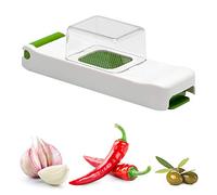 ALLIGATOR 3080 - Mini Hachoir Multifonction Avec Bac Collecteur - Coupe Légumes - Coupe Oignon - Lame 3x3 mm - Sans BPA - Blanc et Vert