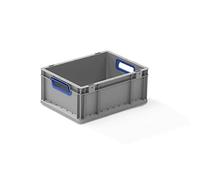 Allit Conteneur de transport gerbable L400xl300xH170mm gris PP poignée ouverte bleu pa Quantité:1