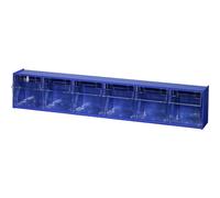 Allit Casier à tiroirs basculants VarioPlus ProFlip 6 empilable 600 x 600 x 115 mm bleu transparent