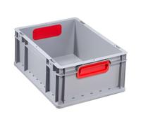 Allit Conteneur de transport gerbable L400xl300xH170mm gris PP poignée fermée rouge pa Quantité:1
