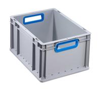 Allit Conteneur de transport gerbable L400xl300xH220mm gris PP poignée ouverte bleu pa Quantité:1