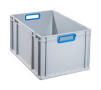 Allit Conteneur de transport gerbable L600xl400xH320mm gris PP poignée ouverte bleu pa Quantité:1