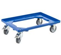 allit Roulette de transport ProfiPlus EuroRoll OB 600, bleue Cadre en plastique robuste, 2 roues pivotantes et - 1 pièce (456858)
