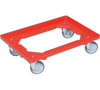 allit Roulette de transport ProfiPlus EuroRoll OS 600, rouge Cadre en plastique robuste, 4 roues pivotantes, - 1 pièce (456866)