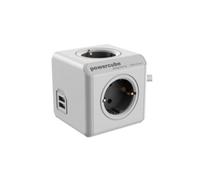allocacoc PowerCube Extended USB incl. 1,5 m câble gris Type F