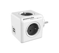 allocacoc PowerCube Original USB gris - Bloc Multiprise Compact (4 x & 2 USB)