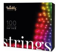 Twinkly Strings 100 LED RGB, Bande LED Intérieur et Extérieur, Lumières LED Smart Multicolores, Compatible avec Alexa et Google Home, IP44, Contrôlé par App, Fil Noir, 8m