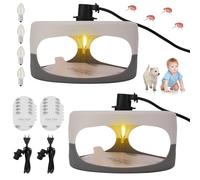 ALLOMN Lot de 2 pièges à puces pour la maison avec 10 autocollants adhésifs pour chambre à coucher, salon, buanderie, cuisine, piège à puces avec 4 ampoules pour moustiques, mites, fruits