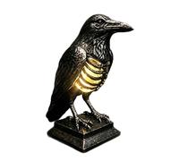 alloneslife Statue de Corbeau avec lumière LED Chaude, Battery Type
