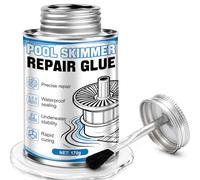 Allony Colmateur de Fuite Piscine, Réparation Skimmer de Piscine, Colle pour Plastique Dur, Étanchéité à l'eau, Utilisé pour Réparer Skimmers de Piscine, Bondes de Fond et Pièces en Plastique, 170g