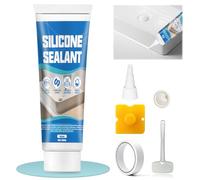 ALLONY Joint Silicone Blanc Salle de Bain, Silicone Blanc, Lavabo Salle de Bain, Bonne ÉtanchéIté, Forte adhérence, Convient pour Bains, Cuisines, Douche, Comptoirs, Fenêtre, Joint Cuisine, 150ML