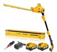 Alloyman Taille-Haie sans Fil Télescopique 20V Max sur Perche, Lame 40 cm, 2 Batteries 4,0 Ah et Chargeur, Manche Réglable 2,4 m pour Haies et Arbustes