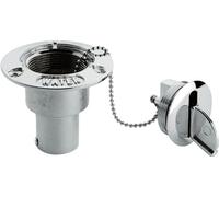 Allpa Support de remplissage 'Water' en laiton chromé, raccord de tuyau Ø50mm & Ø35mm, brides Ø89mm